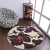 6 x 6 ft. Hand Tufted Wool Floral Round Rug, Beige & Brown