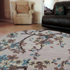 8 x 8 ft. Hand Tufted Wool Floral Round Rug Beige