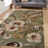 9 x 12 ft. Rectangle Hand Tufted Floral Wool Area Rug Green