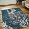 8 x 10 ft. Rectangle Machine Woven Floral Heatset Polypropylene Area Rug, Silver & Blue