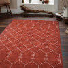 6 x 9 ft. Hand Knotted Gabbeh Silk Geometric Rectangle Area Rug Rust