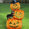 G.DeBrekht 8158415 Scary Stocking Pumpkins Wooden Ornament Set of 2