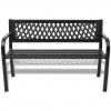 Outdoor Patio Bench Steel Black