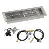 24 x 8 in. Rectangular Stainless Steel Drop-In Firepit Pan with Spark Ignition Kit - Propane