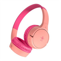 Belkin AUD001BTPKV3 SOUNDFORM MINI GEN2 ON-EAR HEADPHONES FOR KIDS PINK BROWN BOX