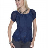 Honey Creek Ladies Cap Sleeve Blouse - Blue Extra Small