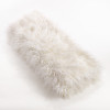 Throw Blanket with Faux Mongolian Fur Design Ivory