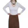 Lamb Suede Fringed Skirt Cinnamon - 2XL