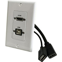 Comprehensive WPD-HUB1-AW HDMI AND USB-B 2.0 SG WALLPLATE DECORATIVE WALLPLATE W/ PIGTAIL- WH