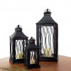 Traditional Black Metal Lantern (Set of 3)