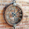 Open Face Industrial Wall Clock w/Hook Accent 22