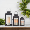 Modern Black Metal Lantern (Set of 2)