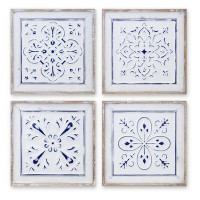 Distressed Tile Plaque (Set of 4)