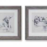 Framed Dog Print (Set of 2)