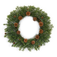 Winter Pine Wreath with Pine Cones 25.5