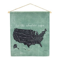 United States Linen Wall Hanging 18.5