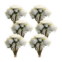 Peony Hydrangea Floral Bouquet (Set of 6)
