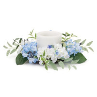 Mixed Hydrangea Floral Candle Ring 8