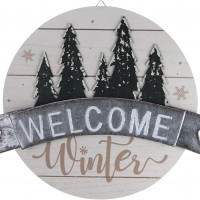 Framed Winter Welcome Sign 31.5