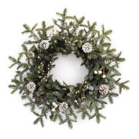 Frosted Pine Cone Berry Wreath 27