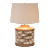 Notched Wood Table Lamp 21.5