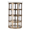 Wavy Glass Candle Holder with Distressed Metal Frame 12.25