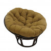 42 in. Rattan Papasan Chair with Micro Suede Cushion Saddle Brown