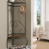 70 x 25 x 25 in. Metal Corner Hall Tree - Pewter