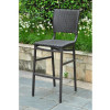 Bardelona Set of Two Resin Wicker-Aluminum Bar Bistro Chair - Black