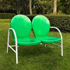 Crosley Furniture Griffith Metal Loveseat in Grasshopper Green Finish