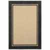 9 x 12 ft. Sand & Black Border Indoor & Outdoor Area Rug