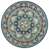 6 ft. Floral Mandala Round Rug Blue