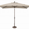 6 x 10 ft. Rectangle Push Button Tilt Market Umbrella Antique Beige