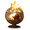 Garden Fire Sphere Rust Metal - Large