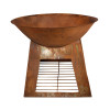 Fire Bowl with Wood Storage Rust Metal - Small