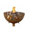Leaf Fire Bowl Rust Metal - Large