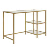 Carolina Cottage Marcello Glass Top Desk with Shelves - Gold - 20 x 29.5 x 42 in.