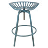 Cast Iron & Steel Industrial Heritage Tractor Chair, Blue