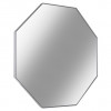 Metal Octagon Wall Mirror with Frame Metallic Silver