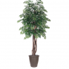 6 ft. Artificial Ming Aralia Executive Tree in Round Brown Container Green