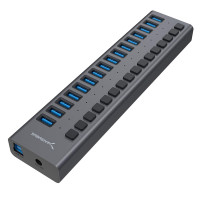 Sabrent HB-PU16 16-PORT USB 3.0 DATA HUB AND CHARGER W/ INDIVIDUAL SW 90 WATTS