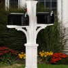 MAYNE 5814W Newport Plus Double Mailbox Post- White