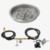 American Fireglass 25 in. Round Stainless Steel Drop-In Fire Pit Pan with Spark Ignition Kit - Natural Gas