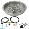 American Fireglass 19 in. Round Stainless Steel Drop-In Fire Pit Pan with Spark Ignition Kit - Propane