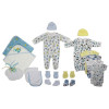 Bambini LS-0020 Newborn Baby Boy Layette Set, White Blue - Newborn