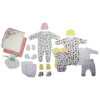 Bambini LS-0029 Newborn Baby Girl Layette Set, White Pink - Newborn