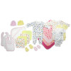 Bambini LS-0040 Newborn Baby Girls Layette Set, White Pink - Newborn