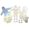 Bambini LS-0112 Newborn Baby Boys Layette Set, White Blue - Newborn