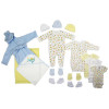 Bambini LS-0114 Newborn Baby Boys Layette Set, White Blue - Newborn