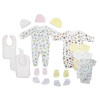Bambini LS-0117 Newborn Baby Girls Layette Set, White Pink - Newborn